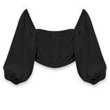 KATIE J TWEEN SOPHIA CORSET OFF SHOULDER TOP - BLACK