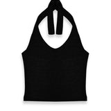 KATIE J TWEEN SUMMER HALTER TOP - BLACK