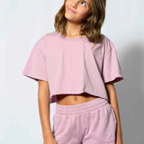 KATIE J TWEEN TRISTAN VINTAGE STYLE TEE - SMOKEY ROSE