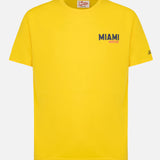 MC2 SAINT BARTH T-SHIRT - YELLOW/ MIAMI POSTCARD
