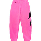 AVIATOR NATION KID'S BOLT SWEATPANTS - NEON PINK/BLACK BOLT