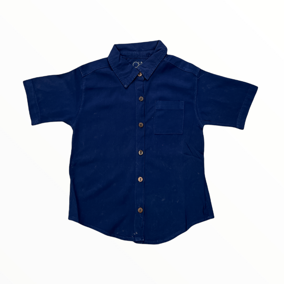 CHASER BOYS HEIRLOOM WOVENS SHORT SLEEVE BUTTON DOWN SHIRT NAVY
