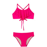 PILYQ COSMO PINK LASER FLUTTER BIKINI - HOT PINK
