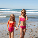 PILYQ COSMO PINK LASER FLUTTER BIKINI - HOT PINK