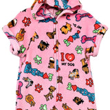 MWL&K FUZZY ROMPER - PINK PUPPIES