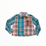 VINTAGE HAVANA PLAID CROP BUTTON DOWN - MULTI