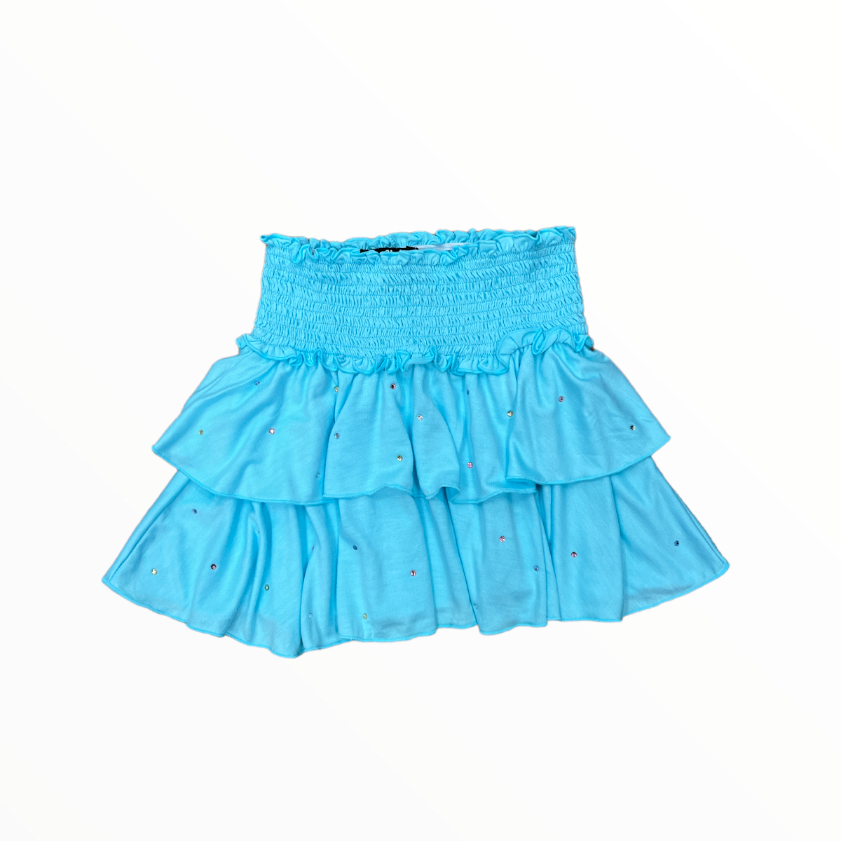 FLOWERS BY ZOE TIERED STONED SKIRT AQUA/STONES Meant 2 Be