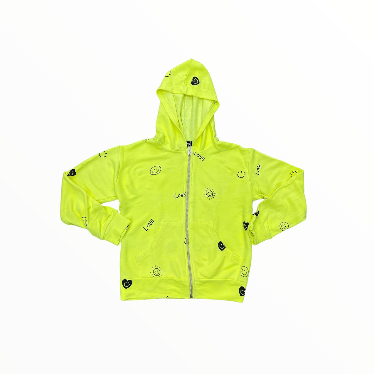 FLOWERS BY ZOE ZIP HOODIE NEON YELLOW/ICON Meant 2 Be Kids