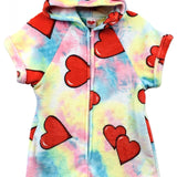 MWL&K FUZZY ROMPER - TIE DYE HEART