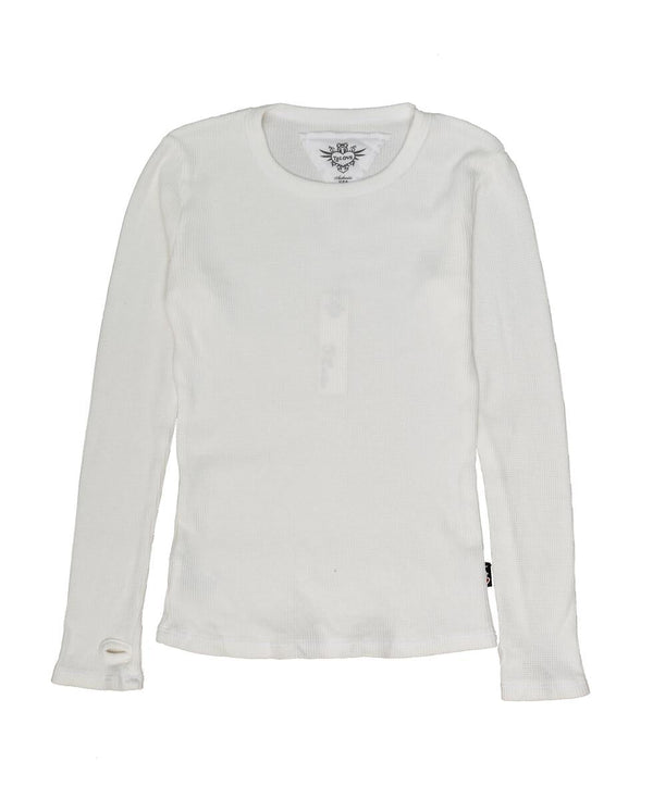T2LOVE LONG SLEEVE THERMAL WITH THUMB HOLES - WHITE