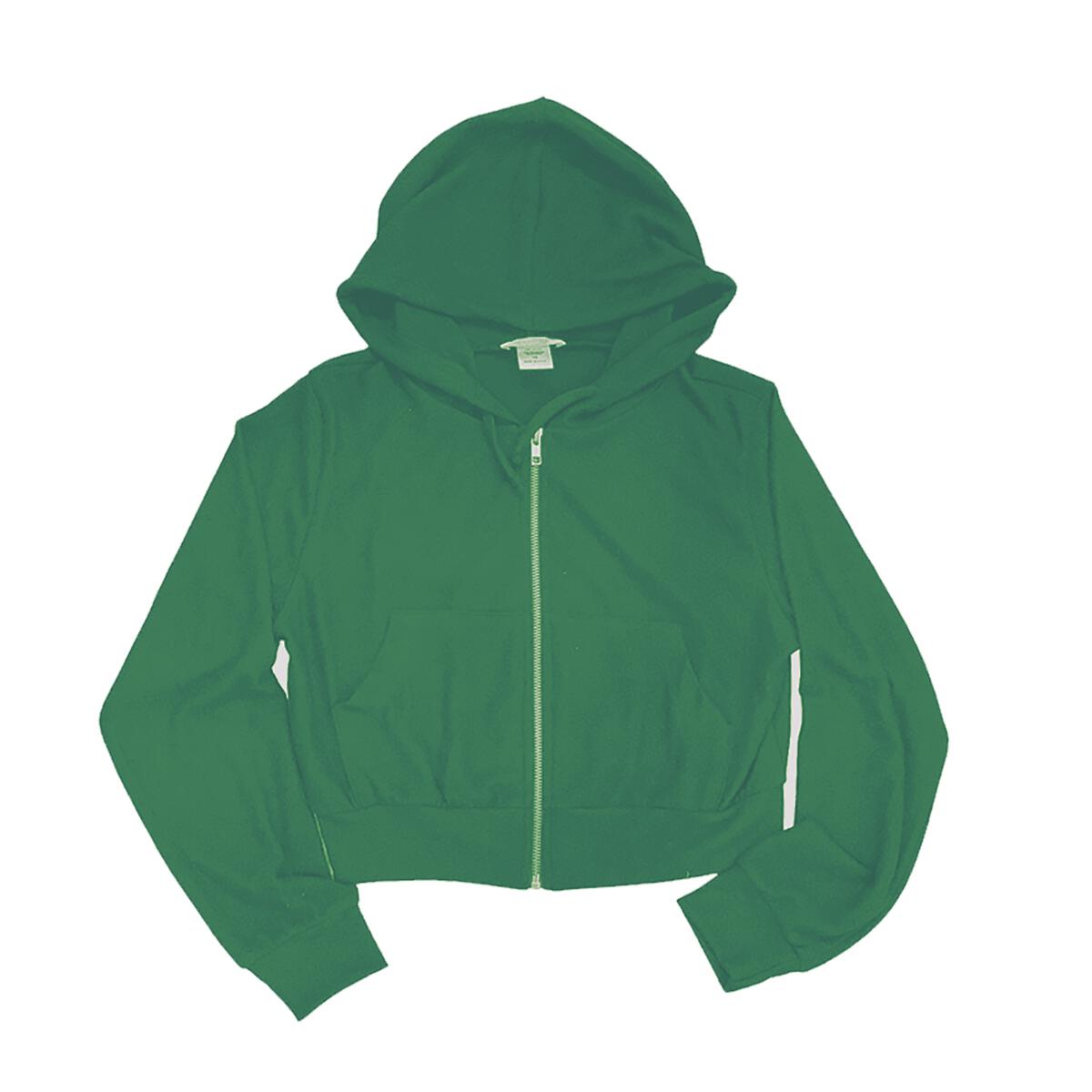 TWEENSTYLE HACCI ZIP HOODIE AND WIDE LEG SWEATS SET - KELLY GREEN