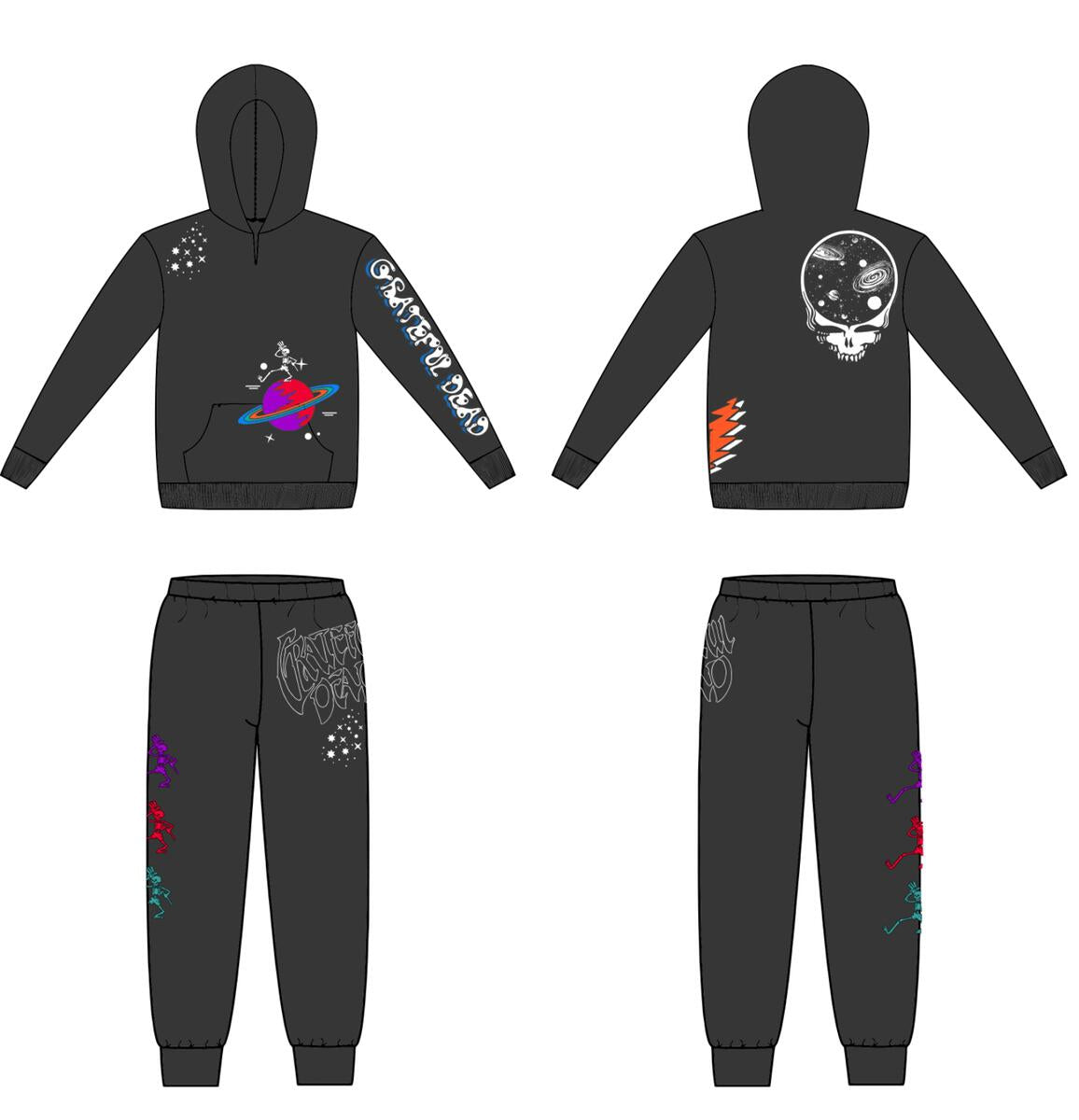 ROWDY SPROUT GRATEFUL DEAD BLACK HOODIE - BLACK