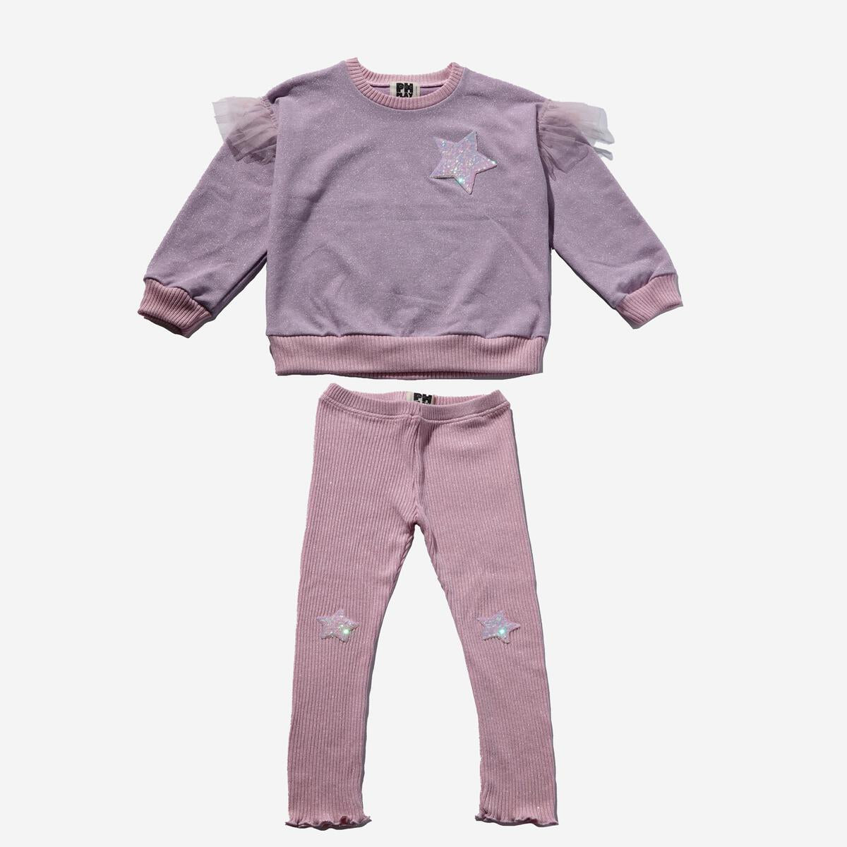 PETITE HAILEY STAR SWEATSHIRT SET - PINK