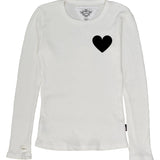 T2LOVE LONG SLEEVE THERMAL WITH THUMB HOLES - OFF WHITE/HEART