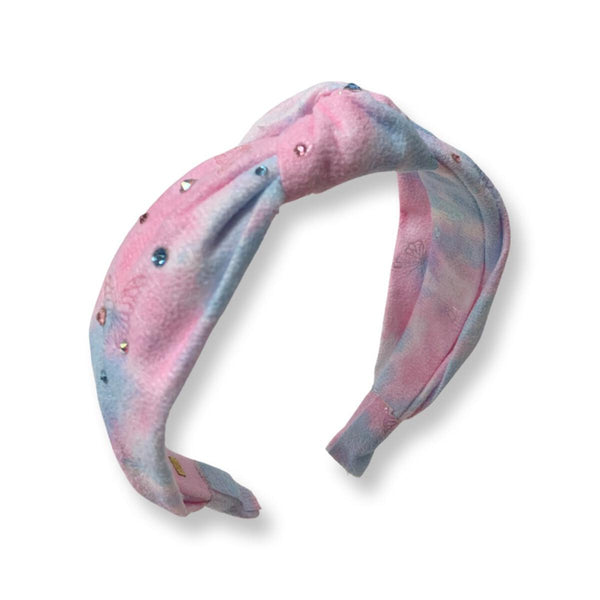 BARI LYNN IRIDESCENT BUTTERFLY TIE DYE KNOT HEADBAND - COTTON CANDY