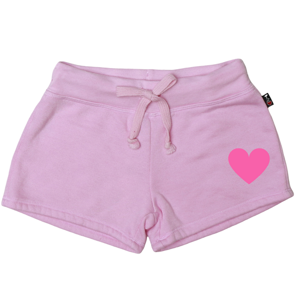 T2LOVE DRAW STRING SHORT - BUBBLE GUM PINK/HEART