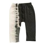 COZII S/S TEE AND HARUM PANT SET - BLACK/WHITE SPLIT TIE DYE