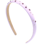 BARI LYNN  CRYSTALIZED THIN SATIN HEADBAND - LAVANDER