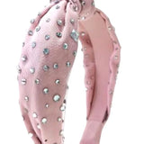 BARI LYNN TULLE JEWELED KNOT HEADBAND - BABY PINK