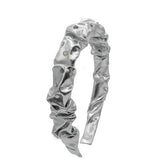 BARI LYNN CRYSTALLIZED LEATHER CRINKLE HEADBAND - SILVER
