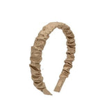 BARI LYNN CRYSTALLIZED LEATHER CRINKLE HEADBAND - GOLD
