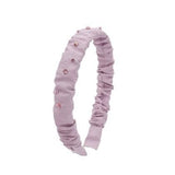 BARI LYNN CRYSTALLIZED LEATHER CRINKLE HEADBAND - METALLIC PINK