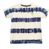 BABY STEPS T-SHIRT AND SHORT SET - NAVY TIE DYE STRIPE