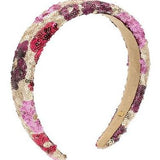 BARI LYNN PADDED SEQUIN FLOWER HEADBAND - GOLD MULTI PINK