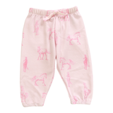 COZII RUFFLE L/S AND JOGGER SET - PINK HORSE