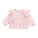COZII RUFFLE L/S AND JOGGER SET - PINK HORSE