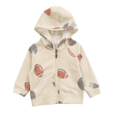 COZII CREW ZIP HOODIE AND JOGGER SET - IVORY FOOTBALL