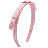 BARI LYNN CRYSTALLIZED THIN SATIN WRAP BOW HEADBAND - BABY PINK