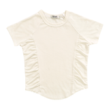 T2LOVE S/S GATHERED TEE - OFF WHITE
