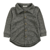 COZII L/S BUTTON DOWN AND JOGGER SET - RIBBED CHAROCAL