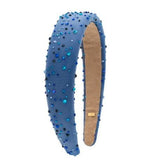 BARI LYNN PADDED JEWEL TULLE HEADBAND - BLUE