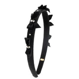 BARI LYNN CRYSTALLIZED METALLIC BOW HEADBAND - BLACK