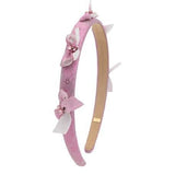 BARI LYNN CRYSTALLIZED METALLIC BOW HEADBAND - PINK