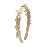 BARI LYNN CRYSTALLIZED METALLIC BOW HEADBAND - GOLD