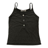 T2LOVE BUTTON FRONT CAMI - CHARCOAL