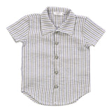 COZII S/S BUTTON DOWN AND SHORT SET - CRINKLE TRIPE