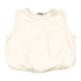 T2LOVE GAUZE EMBROIDERED BUBBLE TOP AND SKIRT SET - WHITE