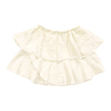 T2LOVE GAUZE BOW FRONT TOP AND SKIRT SET - WHITE