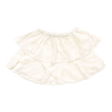 T2LOVE GAUZE EMBROIDERED BUBBLE TOP AND SKIRT SET - WHITE