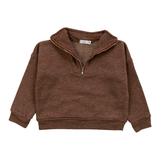 COZII QUARTER ZIP PULLOVER AND JOGGER SET - CHOCOLATE