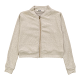 T2LOVE L/S BOMBER CARDIGAN WITH ZIP AND FOLD OVER SKIRT SET - HEATHER GRAY