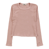 T2LOVE L/S THERMAL CREW TOP W/THUMBHOLE - NUDE PINK (SHORTER VERSION)