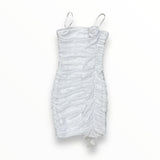 FLOWERS BY ZOE MESH DRESS WITH ROSE - WHITE