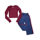 KATIE J TWEEN JORDYN PANT - EVENING BLUE/BURGANDY