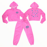 FIREHOUSE PULL OVER HOODIE AND SWEATS SET - NEON PINK/EYE ICON