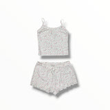 CHERYL KIDS LOUNGE SET - WHITE/PINK MINI FLORAL